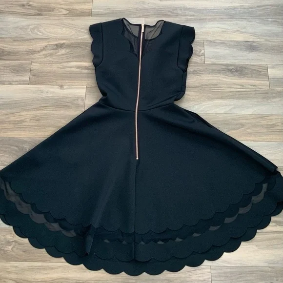 Ted Baker London Mesh Paneled Scallop Dress - Picture 7 of 9